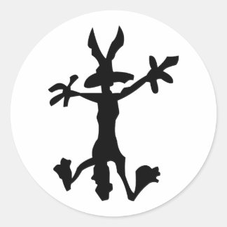 この飾コヨーテの輪郭を持つトラック ラウンドシール