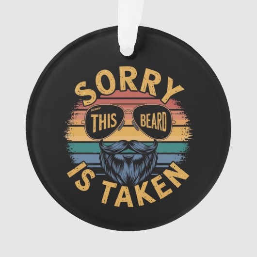 この髭が取られて申し訳ないおもしろいヴィンテージデザイン オーナメント (正面)
