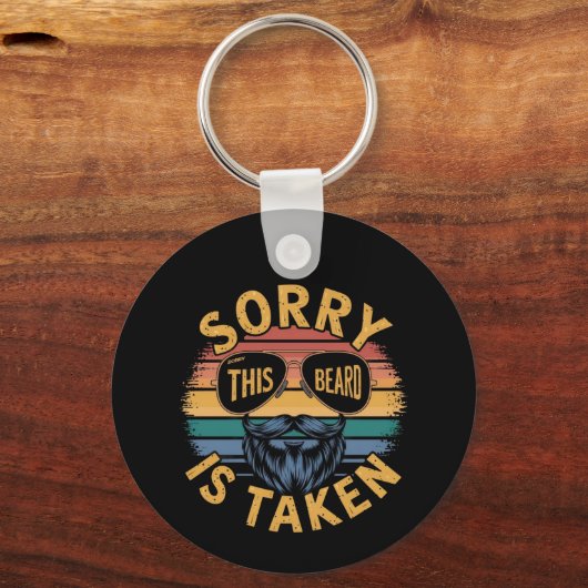 この髭が取られて申し訳ないおもしろいヴィンテージデザイン キーホルダー (正面)