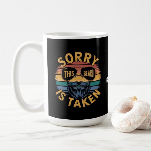 この髭が取られて申し訳ないおもしろいヴィンテージデザイン コーヒーマグカップ (ドーナツ)