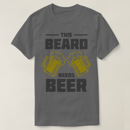 この髭はビールが必要6 Tシャツ (デザイン正面)