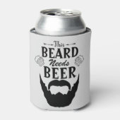 この髭は彼におもしろいビールの贈り物が必要だ 缶クーラー (缶正面)