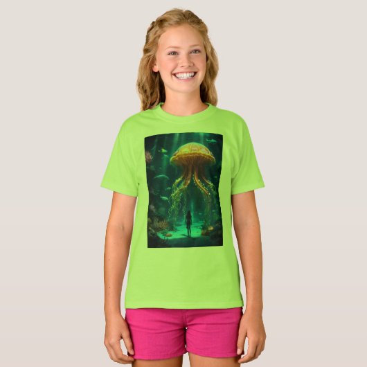 この魅惑的な海洋の驚異でスプラッシュする。 Tシャツ (正面フル)