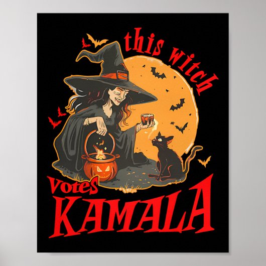 この魔女はカマラウィッチハロウィーンフェミニストに投票 ポスター (正面)
