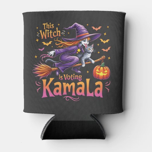 この魔女はカマラキャットレディーハリスに投票している 缶クーラー (正面)