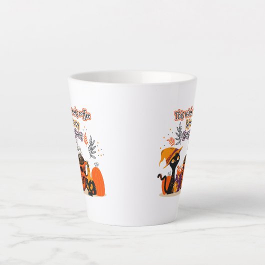 この魔女はコショウの前にコーヒーが必要だ カフェラテマグ (正面)