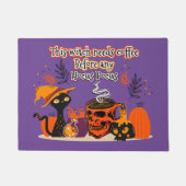 この魔女はコショウの前にコーヒーが必要だ ドアマット (正面)