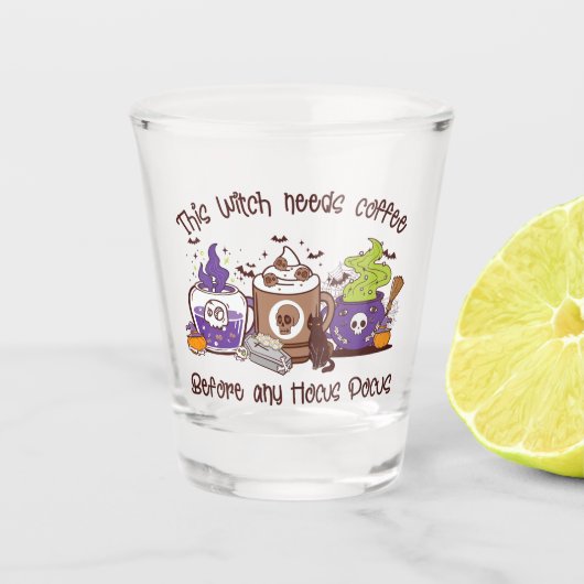 この魔女はコーヒーが必要だ ショットグラス (正面)