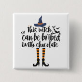 この魔女はチョコレートギフトで満たさおもしろいれる 缶バッジ (正面)