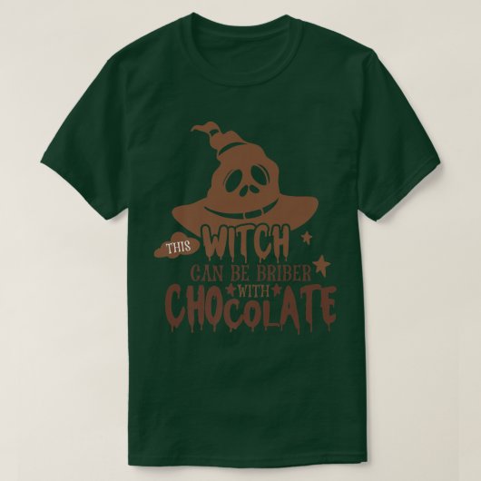 この魔女はチョコレートホールで花嫁が出来おもしろいる Tシャツ (デザイン正面)