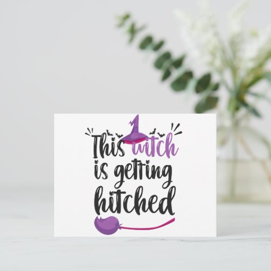 この魔女はヒッチンチュ面白いハロウィンアイディアを得ている ポストカード (スタンド正面)