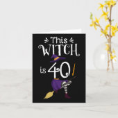 この魔女は40歳のハロウィン 誕生日 魔女 カード (黄色い花)
