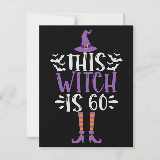 この魔女は60歳の面白い怖いハロウィンの誕生日 ノートカード (正面)