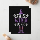 この魔女は60歳の面白い怖いハロウィンの誕生日 ノートカード (正面/裏面インサイチュ)