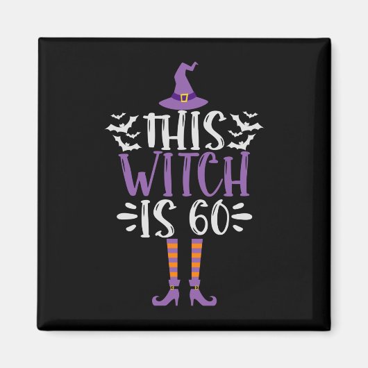 この魔女は60番目のハロウィンおもしろい不気味誕生日 マグネット (正面)