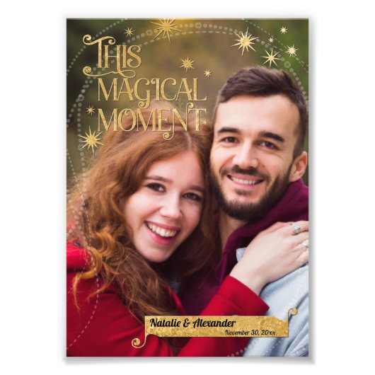 この魔法パーソナライズされたの縁ど瞬間5"x7" フォトプリント            (正面)