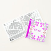 この鮮やかなピンク色の花のレシピ本をパーソナライズ ノートブック (内部)