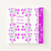 この鮮やかなピンク色の花のレシピ本をパーソナライズ ノートブック (裏面)