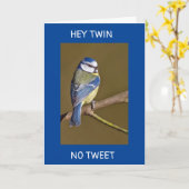 この鳥からのツインの誕生日のツイート カード (黄色い花)