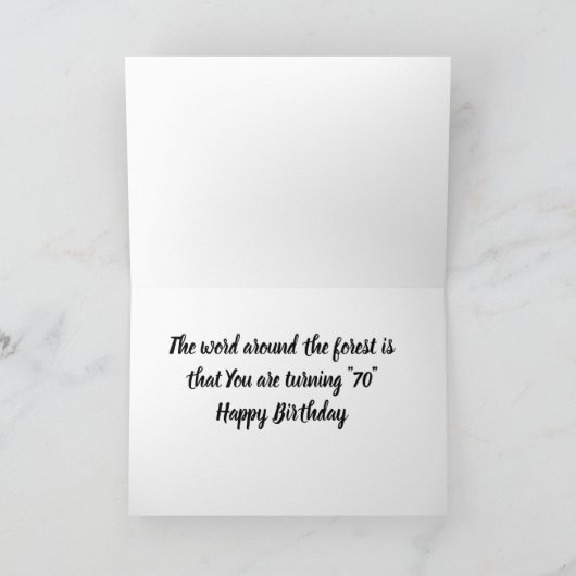 「この鹿は70誕生日にショックを受ける」 カード (内部)