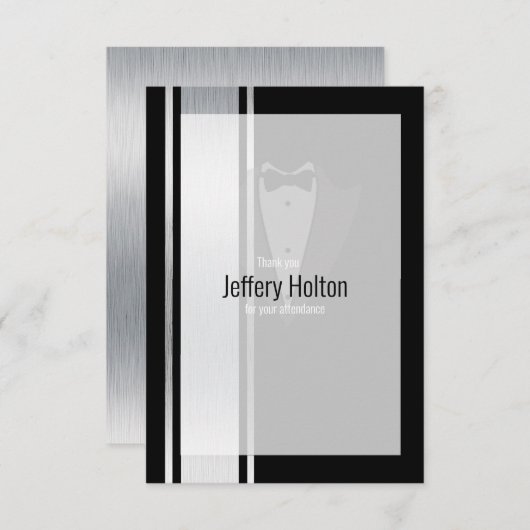 この黒と白のタキシード貴族 サンキューカード (正面/裏面)