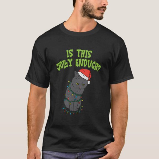 この黒猫ライトはユーモアあふれるデザインですか Tシャツ (正面)