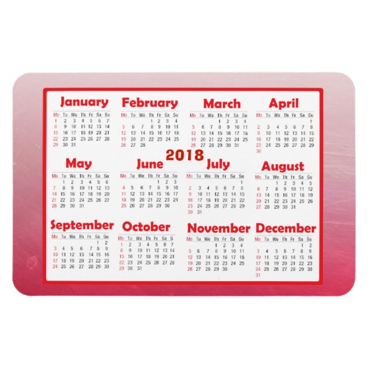 この2018ミニ冷蔵庫カレンダーをパーソナライズ マグネット (横)