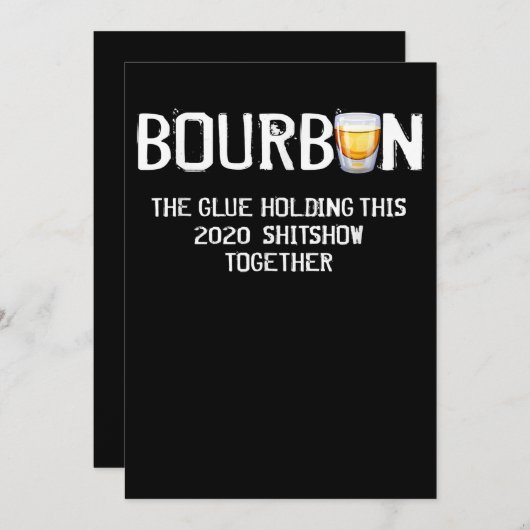 この2020年のシットショーを持つ接着剤をバーボン サンキューカード (正面/裏面)