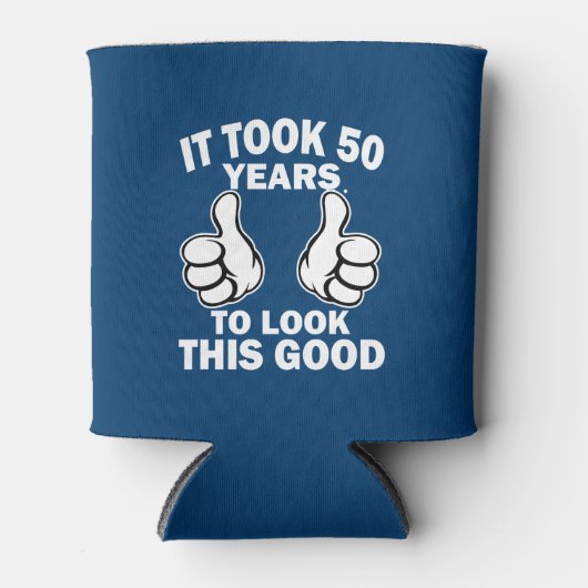 この50位に見えるのに50年おもしろいかかった 缶クーラー (正面)