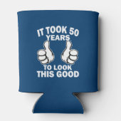 この50位に見えるのに50年おもしろいかかった 缶クーラー (裏面)