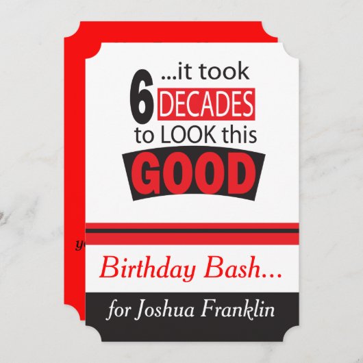 この60誕生日 招待状 (正面/裏面)