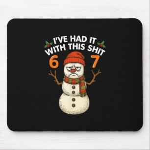 この67のやつマジで勘弁 Christmas Snowman 67 マウスパッド