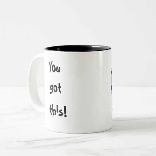 "この"おもしろいの感動的なコーヒー・マグを得ました ツートーンマグカップ (正面左)