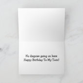 この「双子の誕生日の願い」のカードに変装しない カード (内部)