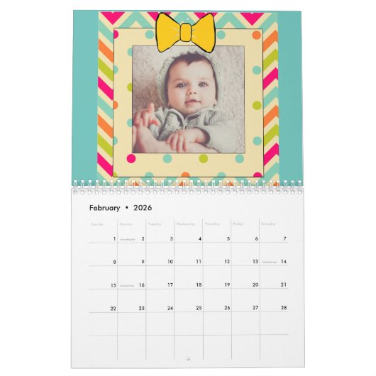 この「家族」カレンダーをカスタマイズする カレンダー (2月 2026)