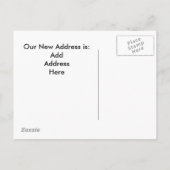 この"We're Mooving"ポストカードにアドレスを追加 案内ポストカード (裏面)