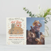 このAin't My First Rodeoの2番目の誕生日写真 招待状 (スタンド正面)