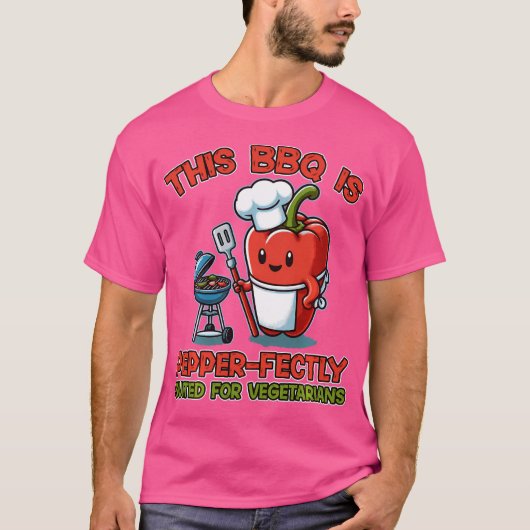 このBbqは唐辛子によく似合うベジタリアン Tシャツ (正面)