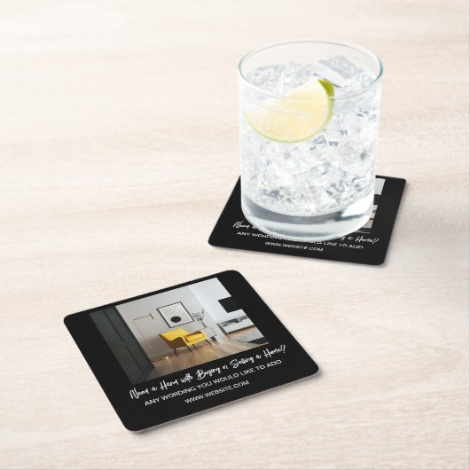 このCOASTER不動産デザインにロゴを実在追加 スクエアペーパーコースター (インサイチュ)