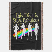 このDIVAは50で素晴らしい50番目の誕生日 スローブランケット (正面縦)