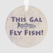 このGalは魚を飛ばすことを愛します! マスのはえの魚釣り オーナメント (裏面)