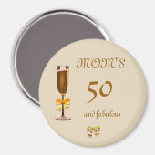 このHappy 50誕生日ママをパーソナライズ マグネット (正面/裏面)