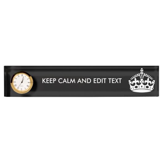 このKeep Calmメッセージをカスタマイズする デスクネームプレート (正面)