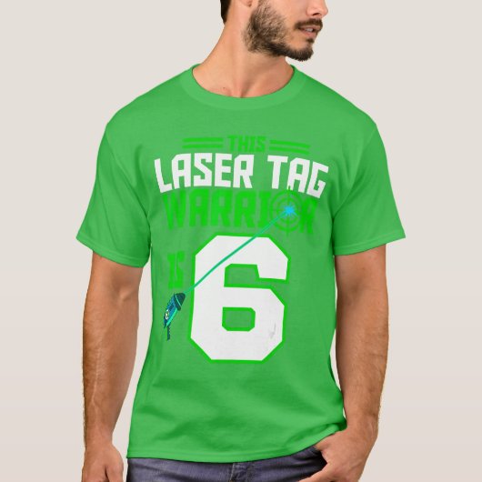 このLaseragの戦士は6歳のゲーム誕生日パーティー用 Tシャツ (正面)