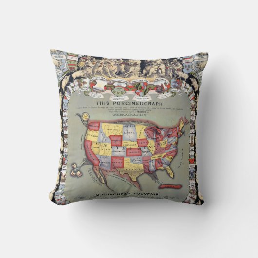 このPORCINEOGRAPH、c1876 クッション (正面)