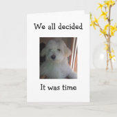 このPUPはあなたのグループのハッピーバースデーを言う カード (黄色い花)