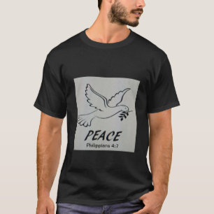 このTシャツには私たちのロゴである鳩と聖書の一節がプリントされています。 Tシャツ
