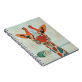 こはく色のかいま見るキリンのモノグラムのノート ノートブック (右側)