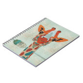 こはく色のかいま見るキリンのモノグラムのノート ノートブック (左側)