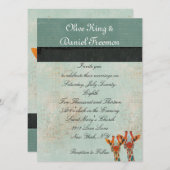 こはく色のかいま見るキリンの結婚式招待状 招待状 (正面/裏面)